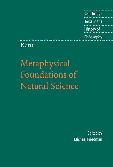 Kant: Metaphysical Foundations of Natural Science (Hardback) 9780521836166