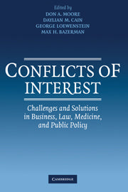 Conflicts of Interest; Challenges and Solutions in Business, Law, Medicine, and Public Policy (Paperback) 9780521143462