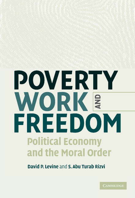 Poverty, Work, and Freedom; Political Economy and the Moral Order (Hardback) 9780521848268