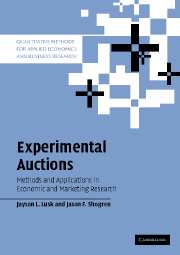 Experimental Auctions; Methods and Applications in Economic and Marketing Research (Paperback) 9780521671248