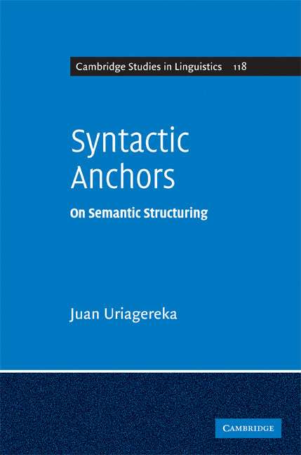 Syntactic Anchors; On Semantic Structuring (Hardback) 9780521865326