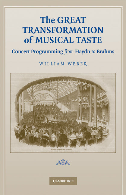 The Great Transformation of Musical Taste; Concert Programming from Haydn to Brahms (Hardback) 9780521882606