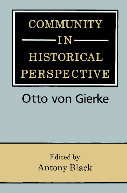 Community in Historical Perspective (Paperback) 9780521893237