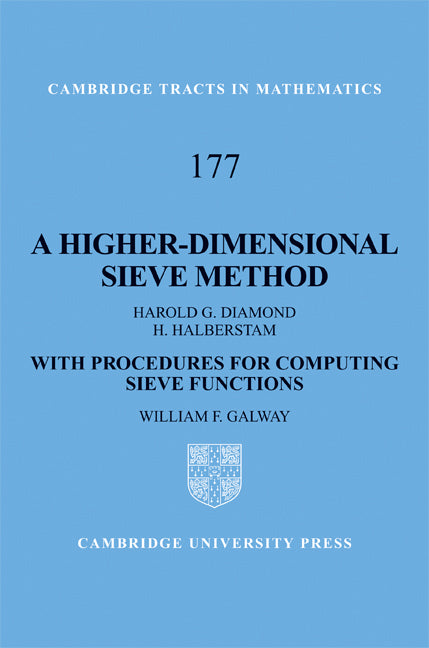 A Higher-Dimensional Sieve Method; With Procedures for Computing Sieve Functions (Hardback) 9780521894876