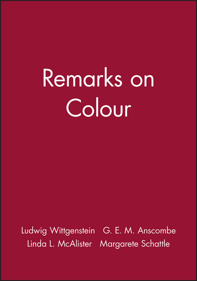 Remarks on Colour (Paperback / softback) 9780631116417