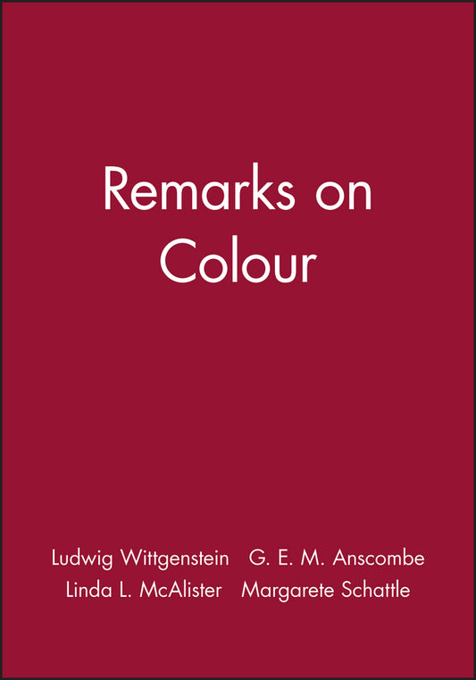 Remarks on Colour (Paperback / softback) 9780631116417