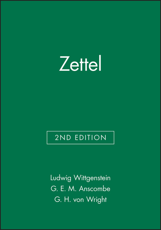 Zettel 2e (Paperback / softback) 9780631128236