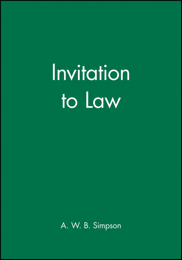 Invitation to Law (Paperback / softback) 9780631145387