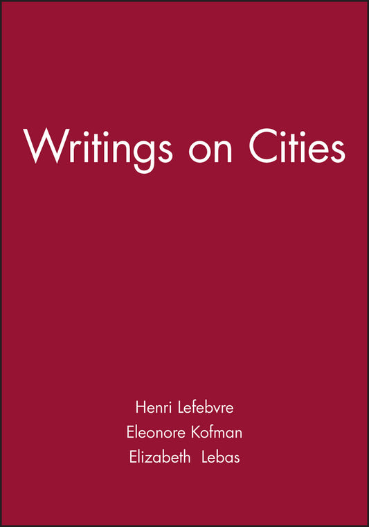 Writings on Cities (Paperback / softback) 9780631191889