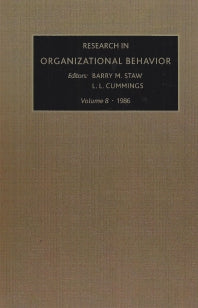 Research in Organizational Behavior (Hardback) 9780892325511