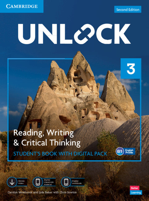 Unlock Level 3 Reading, Writing and Critical Thinking Student's Book with Digital Pack (Multiple-component retail product) 9781009031400
