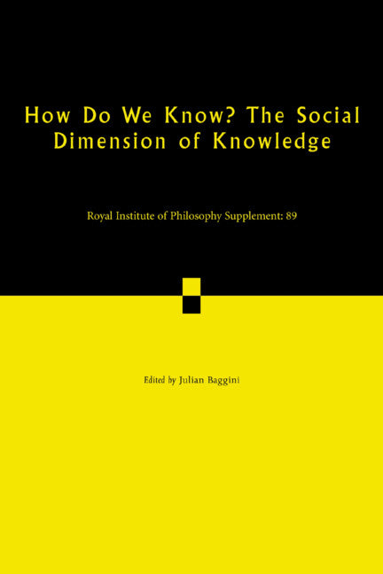 How Do We Know? The Social Dimension of Knowledge: Volume 89 (Paperback / softback) 9781009077194