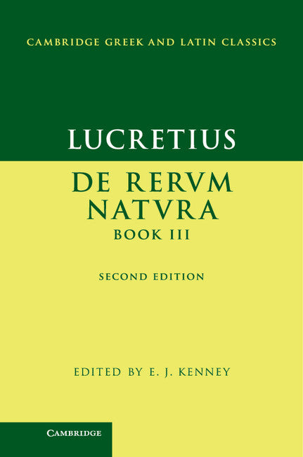 Lucretius: De Rerum NaturaBook III (Hardback) 9781107002111