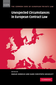 Unexpected Circumstances in European Contract Law (Paperback / softback) 9781107416871