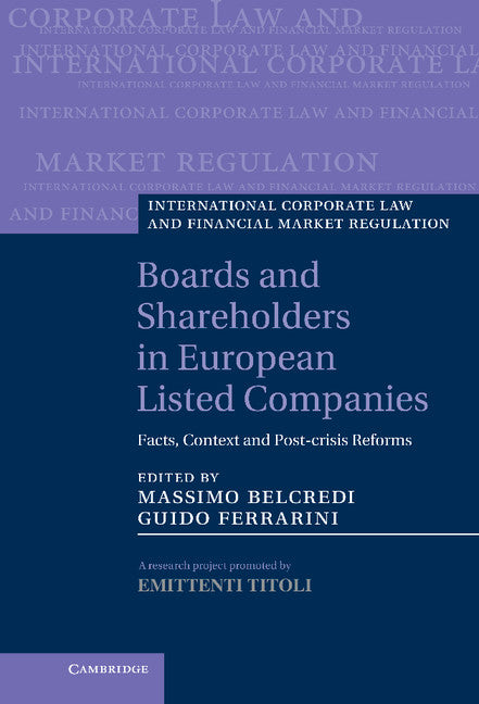 Boards and Shareholders in European Listed Companies; Facts, Context and Post-Crisis Reforms (Hardback) 9781107040564