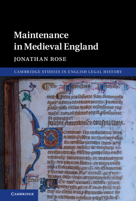 Maintenance in Medieval England (Hardback) 9781107043985