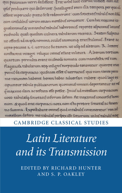 Latin Literature and its Transmission (Hardback) 9781107116276