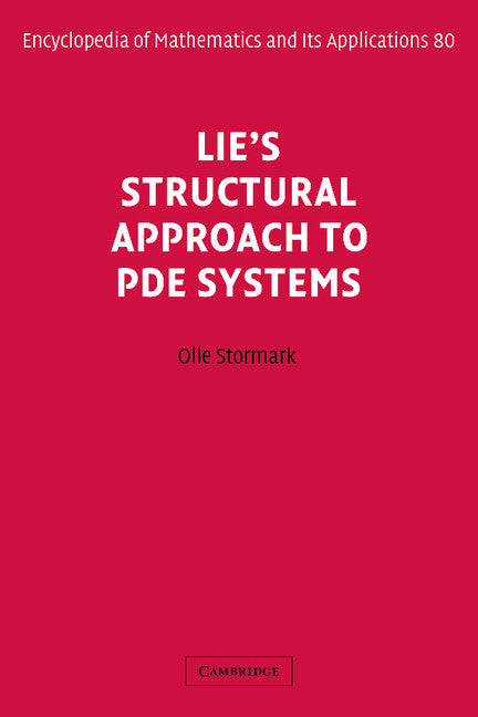 Lie's Structural Approach to PDE Systems (Paperback / softback) 9781107403321