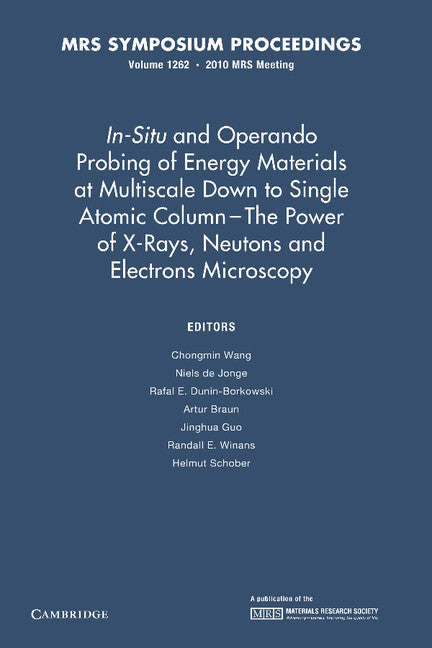 In-Situ and Operando Probing of Energy Materials at Multiscale Down to Single Atomic Column - The Power of X-Rays, Neutrons and Electron Microscopy: Volume 1262 (Paperback / softback) 9781107406681