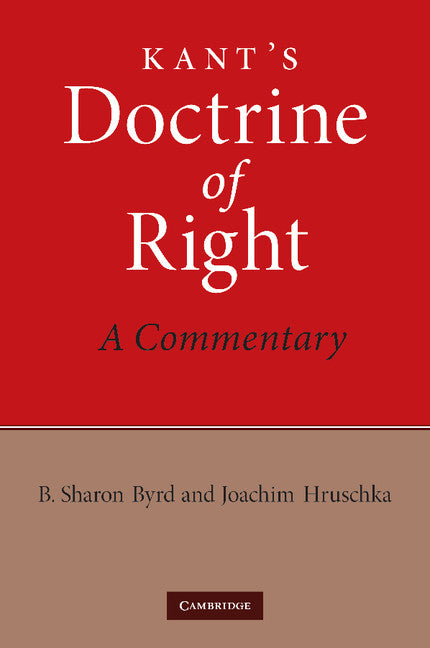 Kant's Doctrine of Right; A Commentary (Paperback / softback) 9781107406896