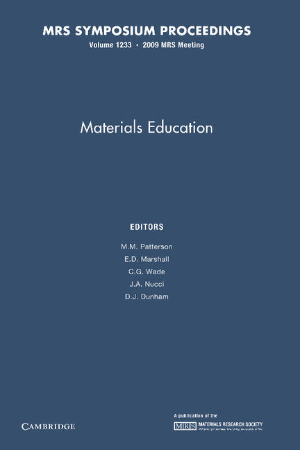 Materials Education: Volume 1233 (Paperback / softback) 9781107408029