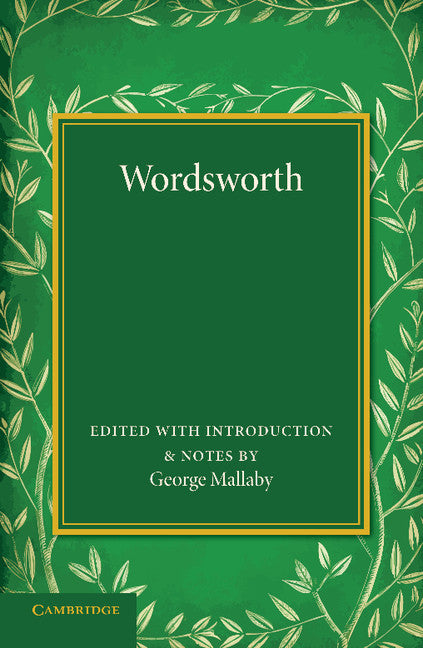 Wordsworth; Extracts from 'The Prelude', with Other Poems (Paperback / softback) 9781107437616