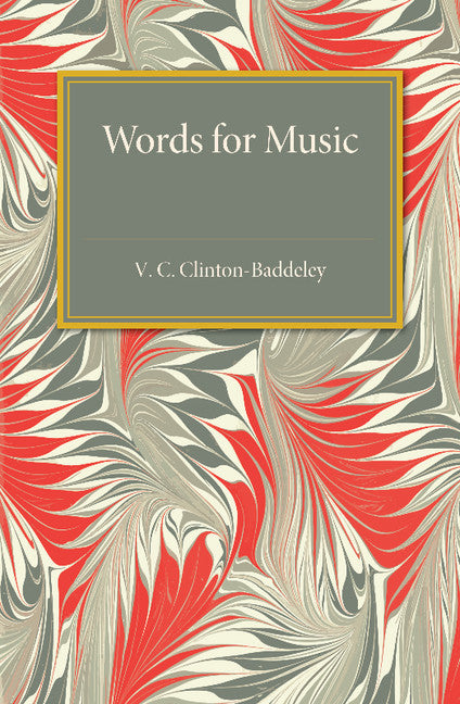 Words for Music (Paperback / softback) 9781107492462