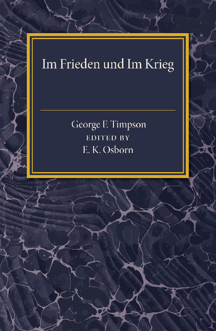 Im Frieden und im Krieg (Paperback / softback) 9781107494657