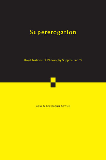 Supererogation (Paperback / softback) 9781107545731