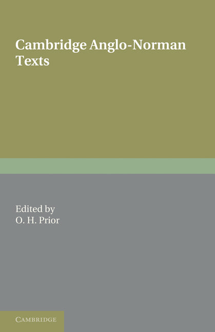 Cambridge Anglo-Norman Texts (Paperback / softback) 9781107600553
