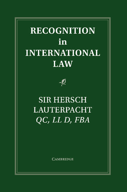 Recognition in International Law (Paperback / softback) 9781107609433