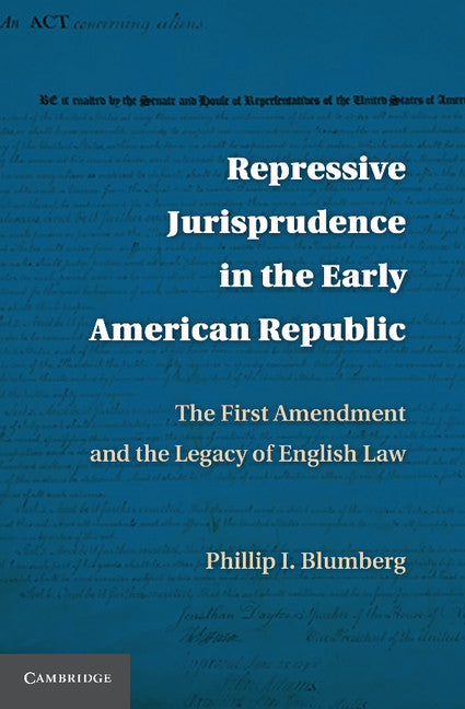 Repressive Jurisprudence in the Early American Republic; The First Amendment and the Legacy of English Law (Paperback / softback) 9781107613034