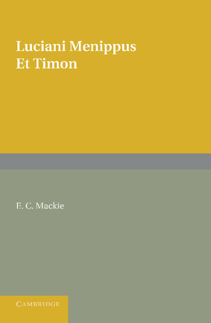 Menippus et Timon (Paperback / softback) 9781107620032