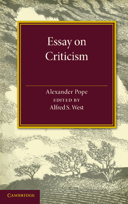 Essay on Criticism; Edited with Introduction and Notes (Paperback / softback) 9781107620100