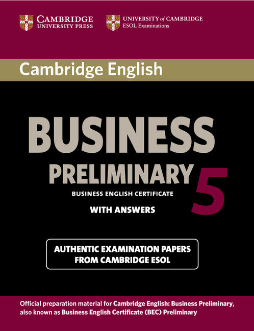 Cambridge English Business 5 Preliminary Student's Book with Answers (Paperback / softback) 9781107631953