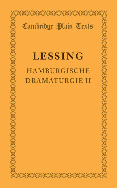 Hamburgische Dramaturgie II (Paperback / softback) 9781107633087