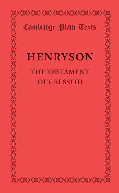 The Testament of Cresseid (Paperback / softback) 9781107636262