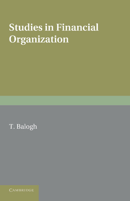 Studies in Financial Organization (Paperback / softback) 9781107649019