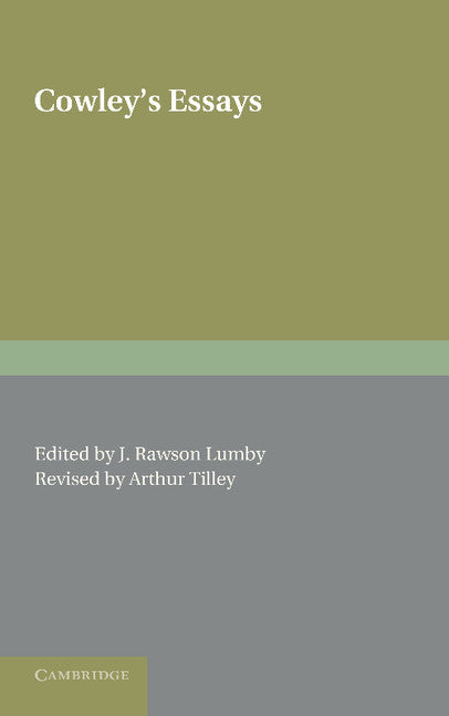 Cowley's Essays (Paperback / softback) 9781107665279