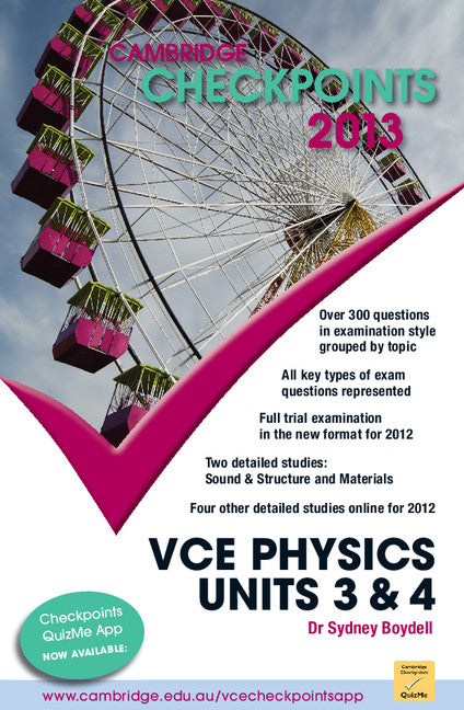 Cambridge Checkpoints VCE Physics Units 3 and 4 2013 (Paperback / softback) 9781107693548