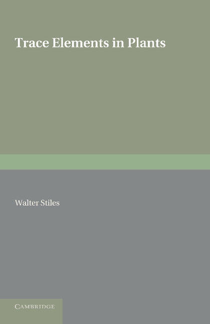 Trace Elements in Plants (Paperback / softback) 9781107698376