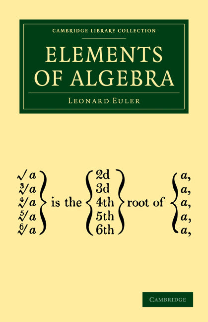 Elements of Algebra (Paperback / softback) 9781108002967