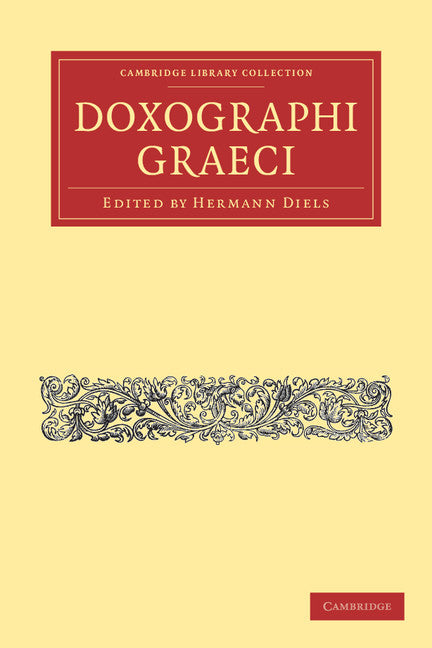 Doxographi Graeci (Paperback / softback) 9781108015493