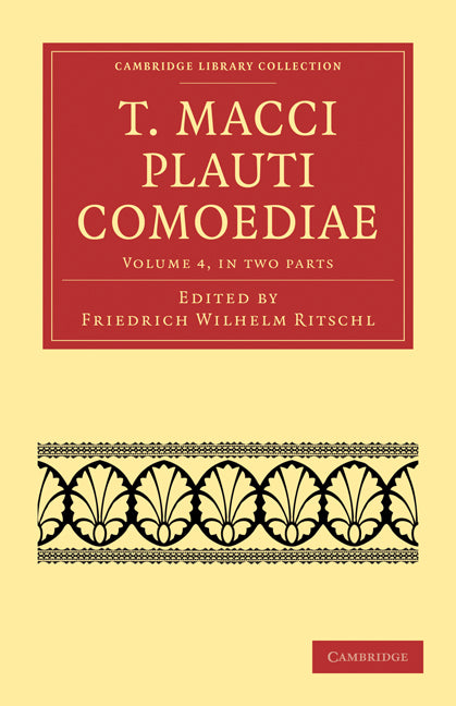 T. Macci Plauti Comoediae 2 Part Set (Multiple-component retail product) 9781108015691