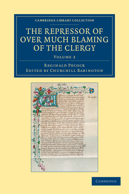 The Repressor of Over Much Blaming of the Clergy (Paperback / softback) 9781108043052