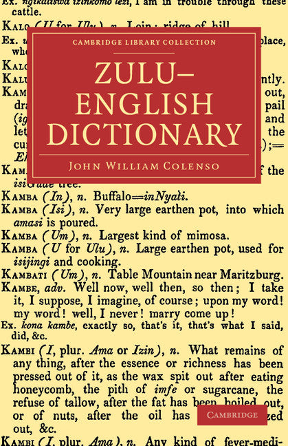 Zulu–English Dictionary (Paperback / softback) 9781108047166