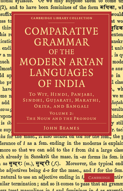 Comparative Grammar of the Modern Aryan Languages of India; To Wit, Hindi, Panjabi, Sindhi, Gujarati, Marathi, Oriya, and Bangali (Paperback / softback) 9781108048149