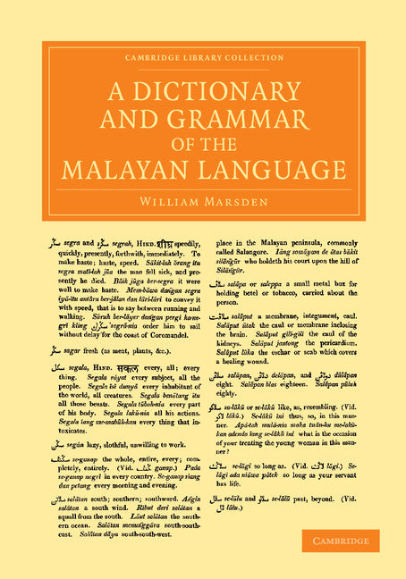 A Dictionary and Grammar of the Malayan Language (Paperback / softback) 9781108055093