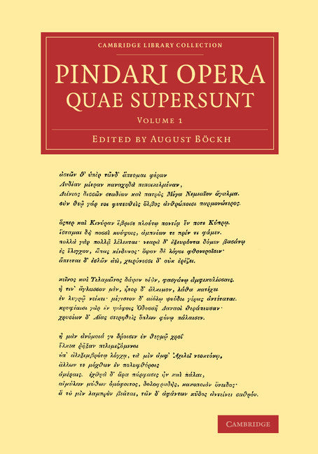 Pindari opera quae supersunt (Paperback / softback) 9781108063586