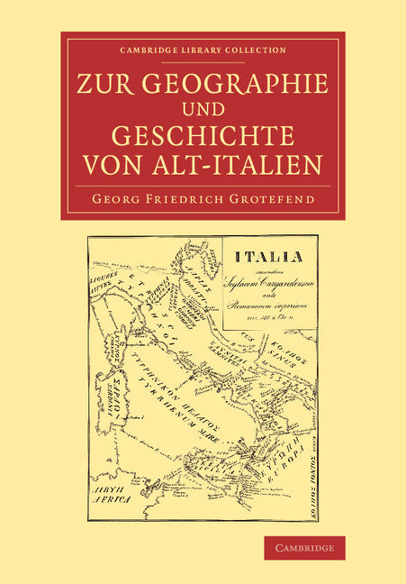 Zur Geographie und Geschichte von Alt-Italien (Paperback / softback) 9781108077675